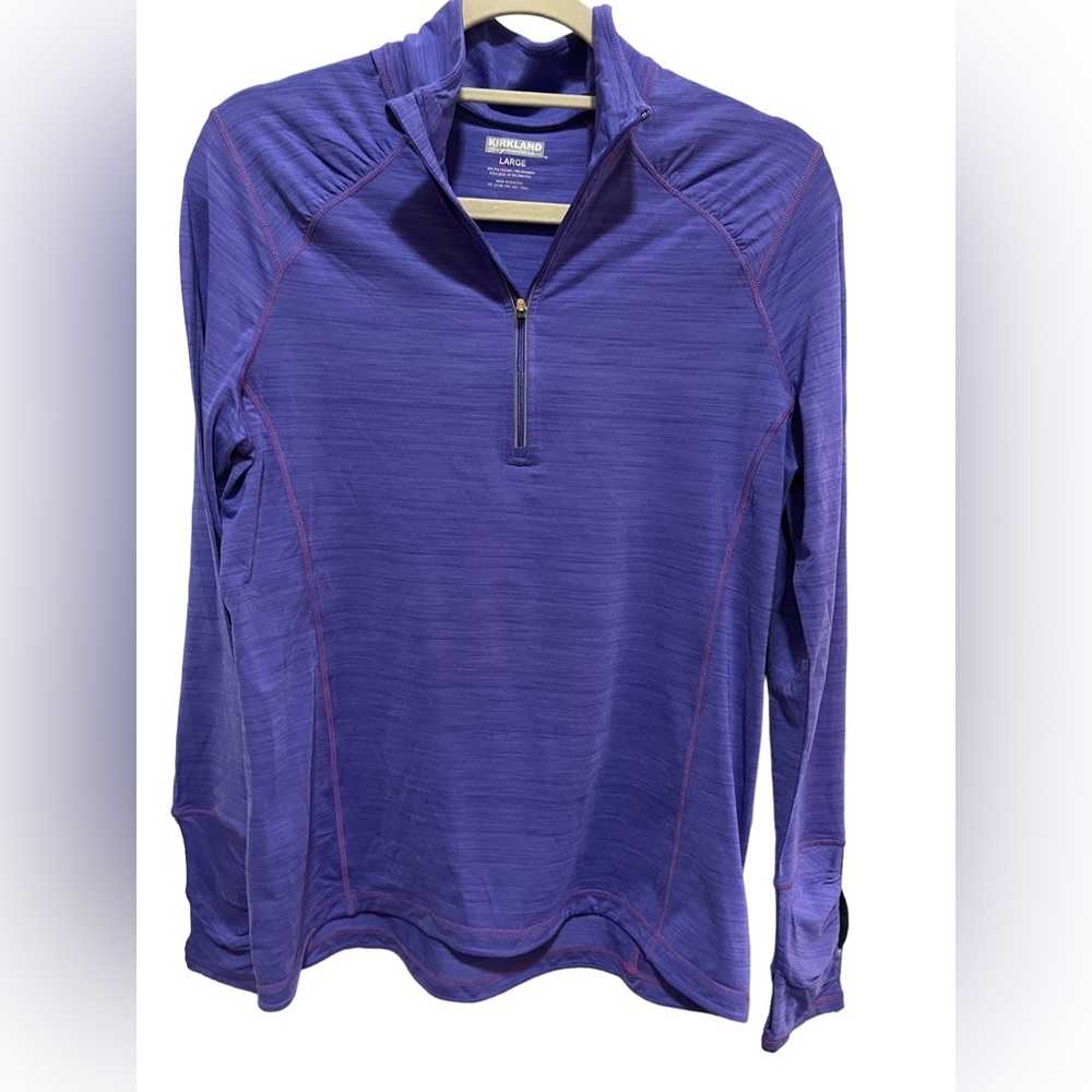 Kirkland signature - athletic top - purplish/ blue / pink trimming - size Large